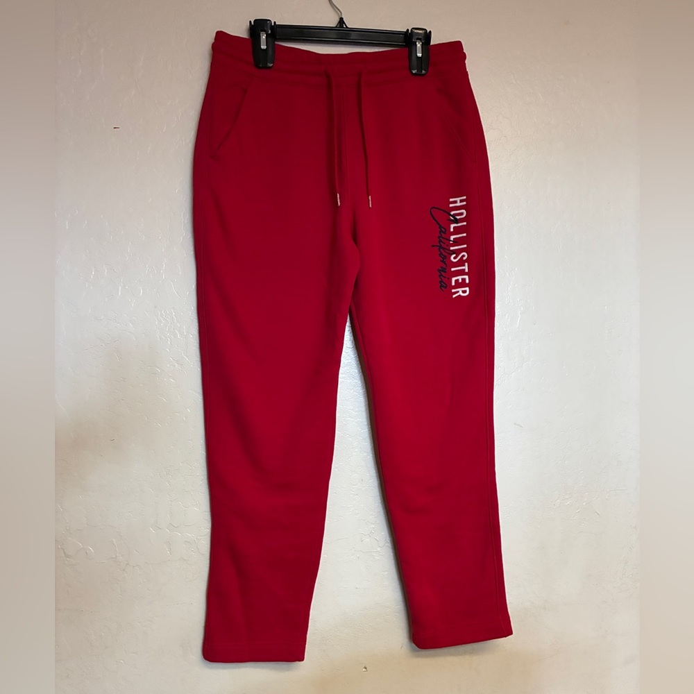 Hollister Red Relaxed Fleece Sweatpants Medium